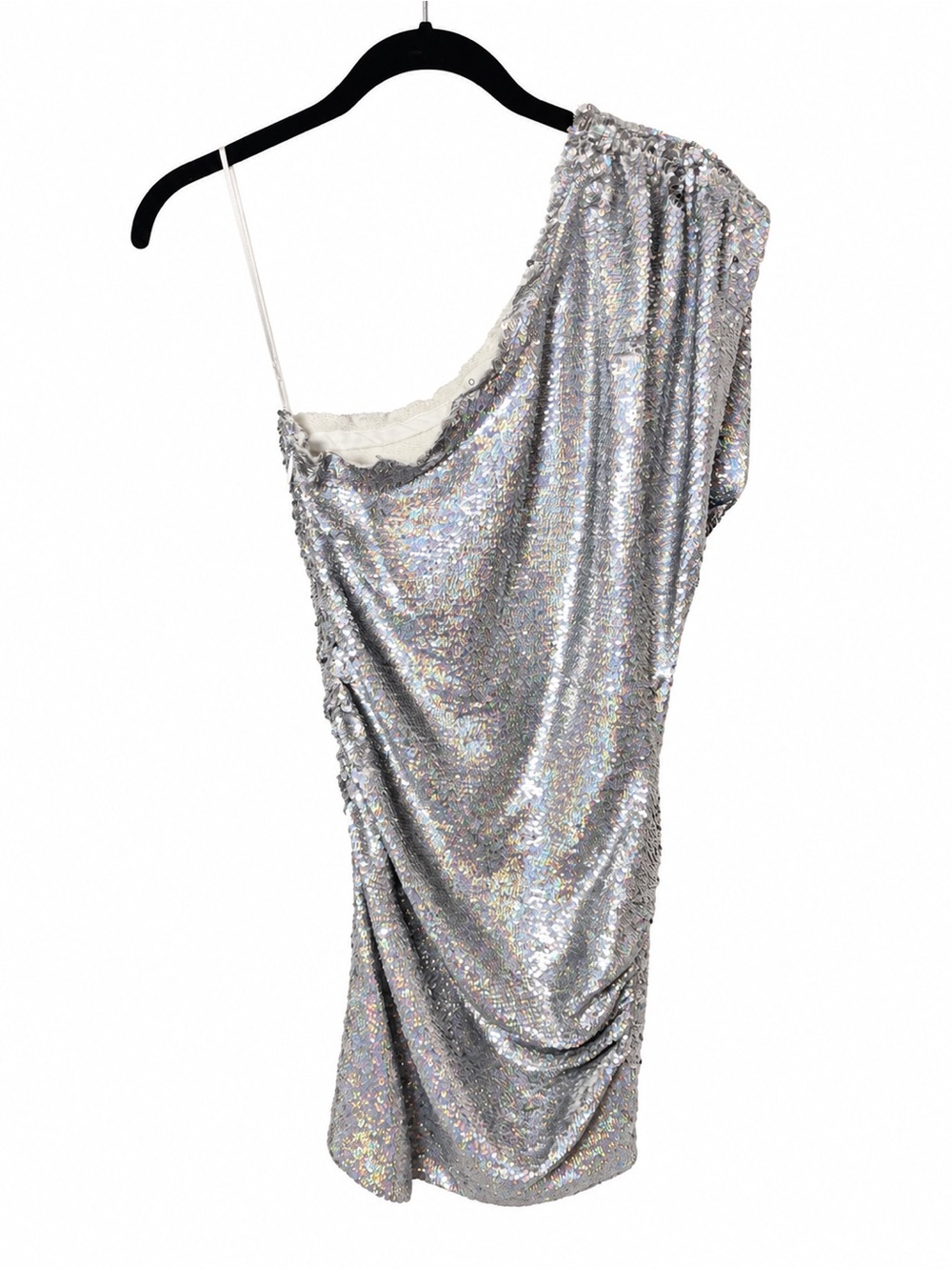 IRO Exciterspe Holographic Sequin One-Shoulder Mini Dress S